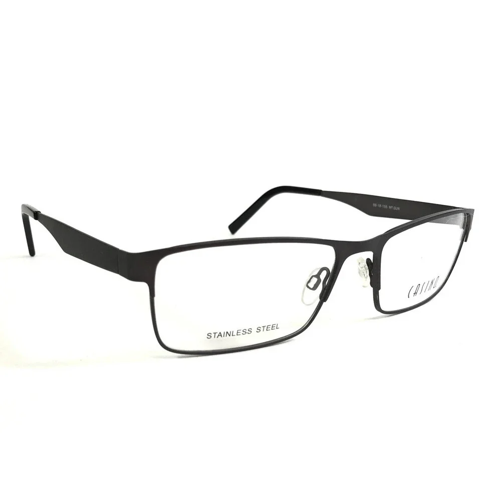Casino Eyewear Eyeglasses Frames BRYCE MT. GUN Matte Gunmetal Full Rim 59-18-155